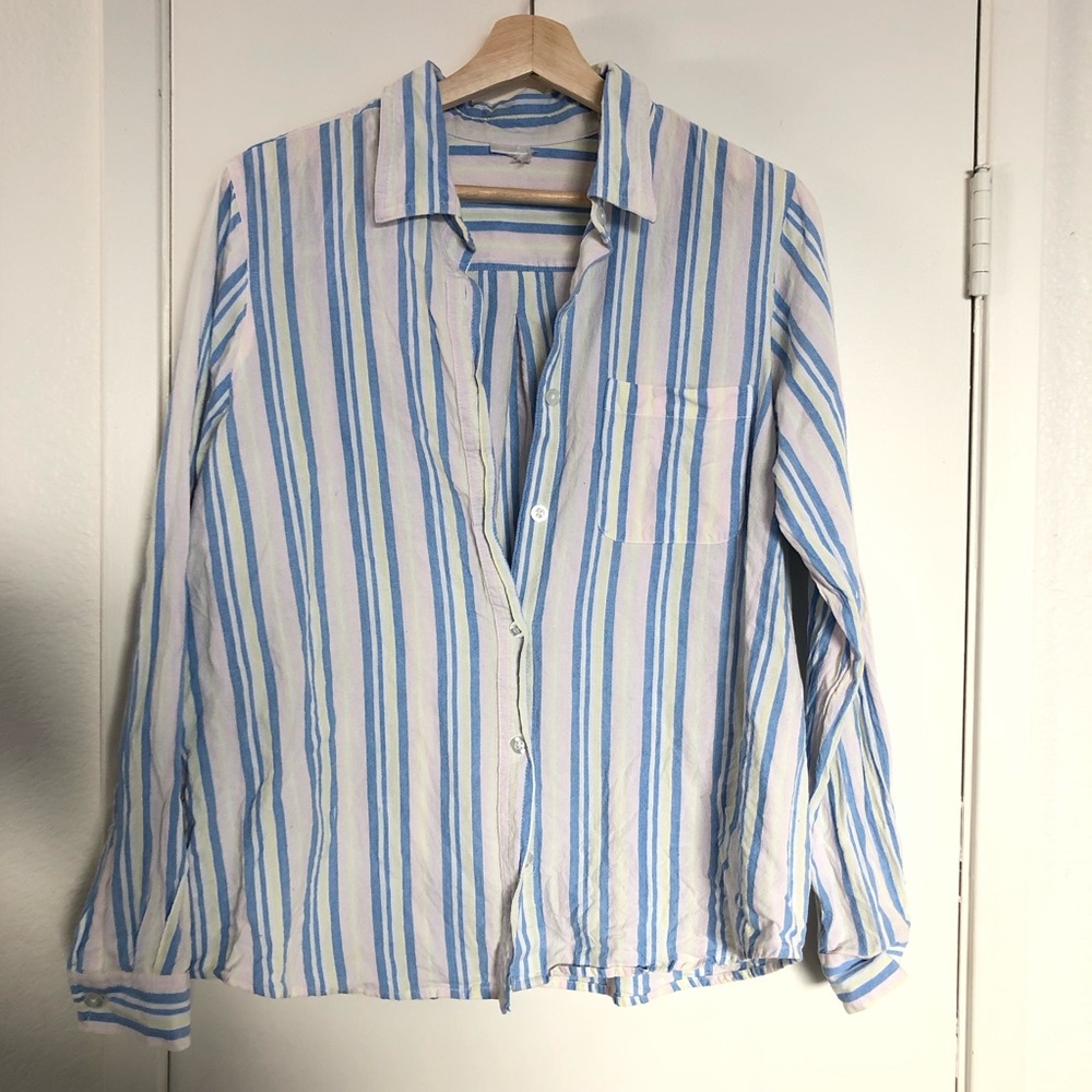 Summery striped vintage button down shirt
